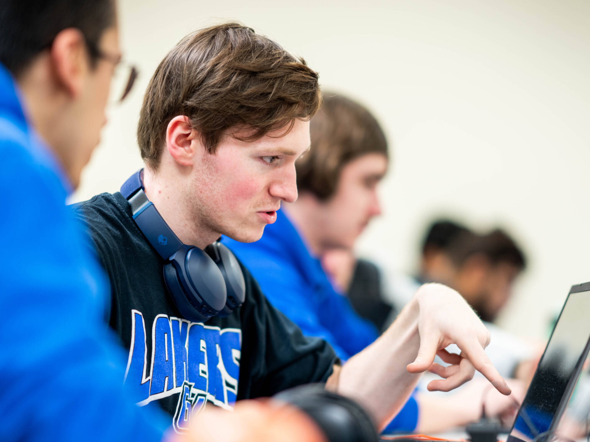 Students compete in a Cybersecurity Capture the Flag event on February 10, 2024 in Mackinac Hall.